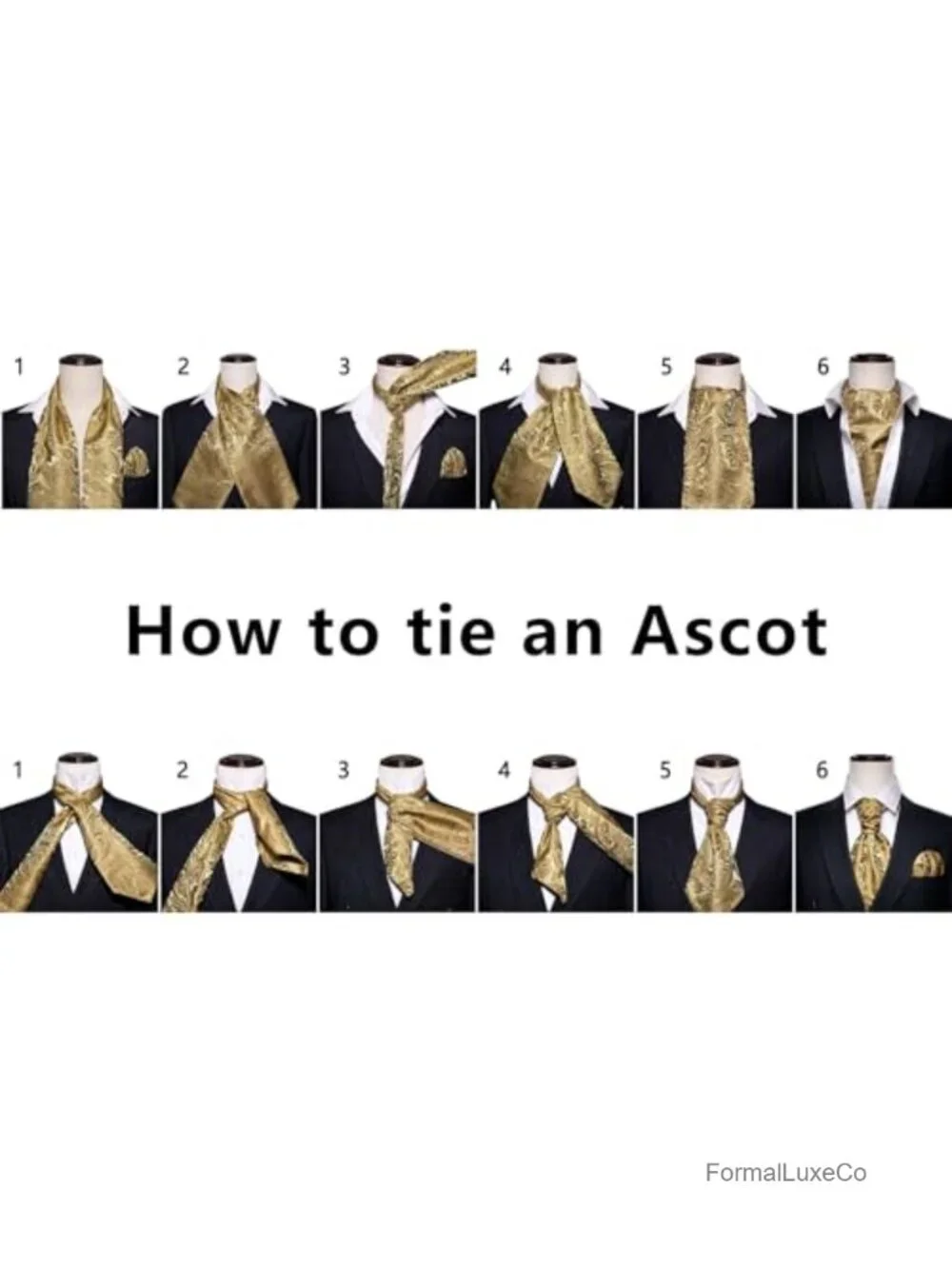 Silk Jacquard Cravat Tie Set with Handkerchief and Cufflinks